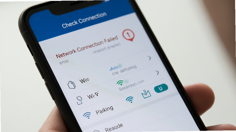 Smartphone troubleshooting screen, error message