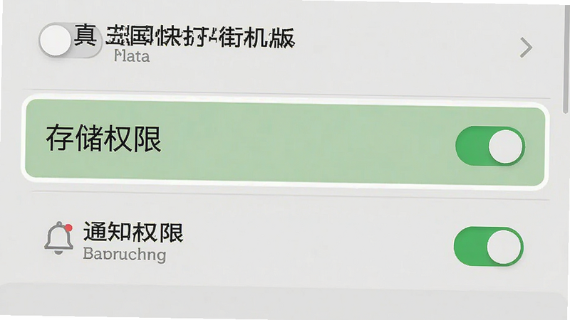主体为手机设置界面的截图,布局清晰展示权限管理选项,重点高亮