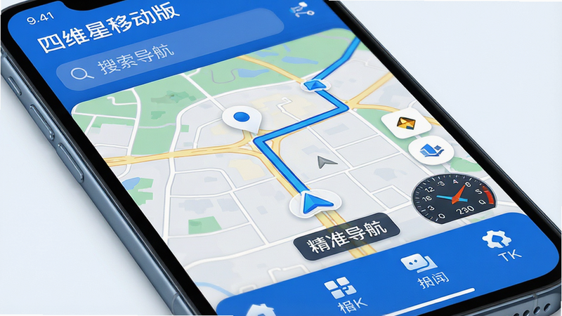����Ϊ�ֻ���Ļ��д��չʾ��ά���ƶ���APP���棬����������������ʾ�������в�Ϊ�����ͼ����ɫ����·�ߣ��ײ�Ϊ���Ĺ���ͼ���������Ϊ�ִ��Ƽ�����ɫ����ϸ�ڷḻ��ʾ��λ������ٶȱ�������4k���壬�ɾ��޶���Ԫ�أ���������Ϊ