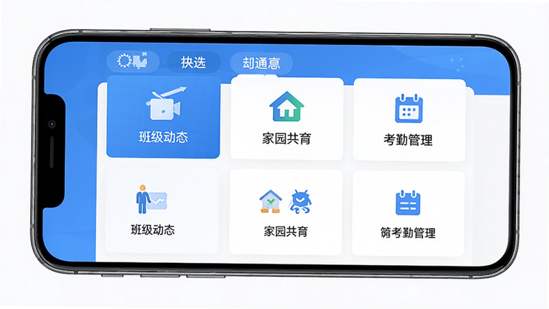 ��ͨ����ʦ��APP������ȫ��ͼ������Ϊ�ֻ���Ļ��ʾӦ����ҳ����������չʾ���༶��̬��������԰�������������ڹ������Ⱥ��Ĺ���ģ����ڣ��Ű���ñ�ƽ����ƣ�������ִ���ϸ�ڰ�����ɫ��ɫ��UI������ͼ�������ֱ�ǩ�����ʸ��壬�ɾ����޶���Ԫ��