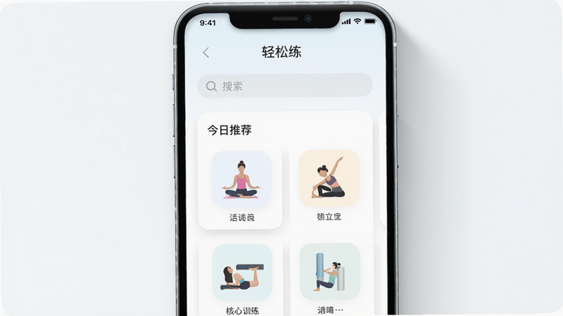 ����Ϊ�ֻ���Ļ���棬��ʾ����������APP��ҳ���������������������������м�չʾ�������Ƽ�����Ƭ�������٤�����졢����ѵ��ͼ�꣬�Ű����룬����Լ���£�ϸ�ڴ��������Ӱ�����ʸ��壬�ɾ����޶���Ԫ��