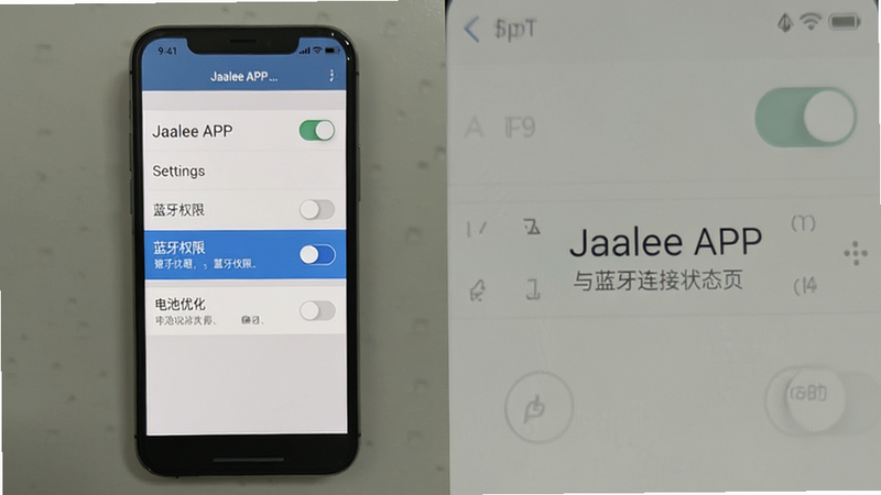 Jaalee APP���ý�������������״̬ҳչʾ������Ϊ�ֻ���Ļ�ϵ�����ѡ���б������ִ�ֱ���У��ص����������Ȩ�ޡ��롰����Ż���ѡ��Ű������׶������Ϊʵ������UI��ƣ�ϸ����ʾ���ذ�ť״̬����ʾ���֣�����������������࣬���Ӿ�����