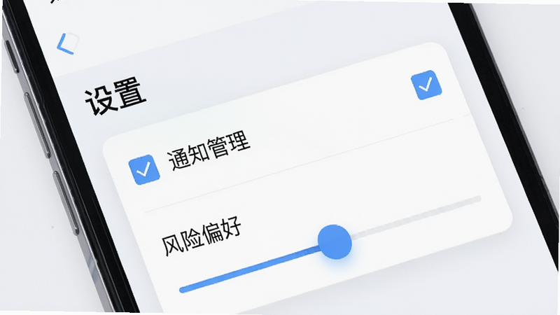 主体为手机屏幕特写,显示博策云枢App的设置页面,布局为列表式,背景为浅色简洁风格,细节处有勾选框和滑动条,风格清新,画质清晰,干净,无多余元素,文字显示