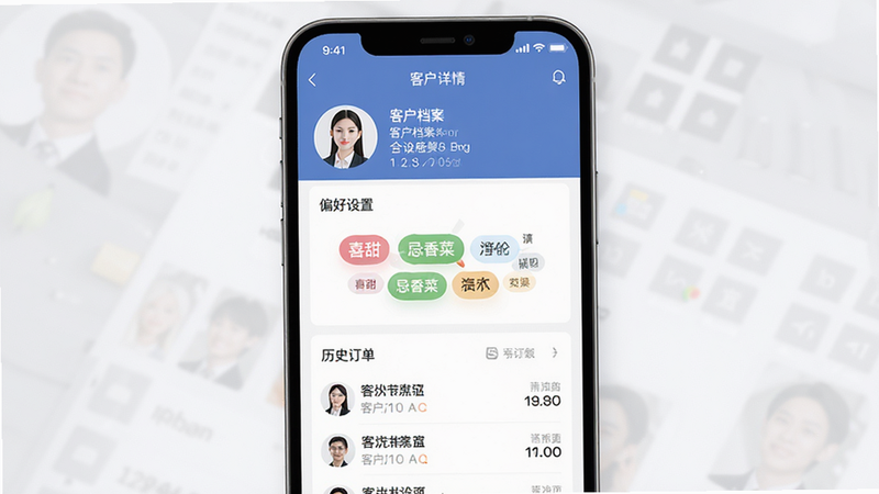 ����ΪAPP�ڵĿͻ�����ҳ�����ַ�Ϊͷ���ͻ�ͷ���������Ϣ���в�Ϊ��ǩ�ƣ��硰ϲ�𡱡�������ˡ������ײ�Ϊ��ʷ�����б����Ű洹ֱ��ʽ�����Ϊ�����Լ��ϸ��չʾ������������Ŀ�����ְ������ͻ�����������ƫ�����á�������ϸ�壬�ɾ��������ұ���