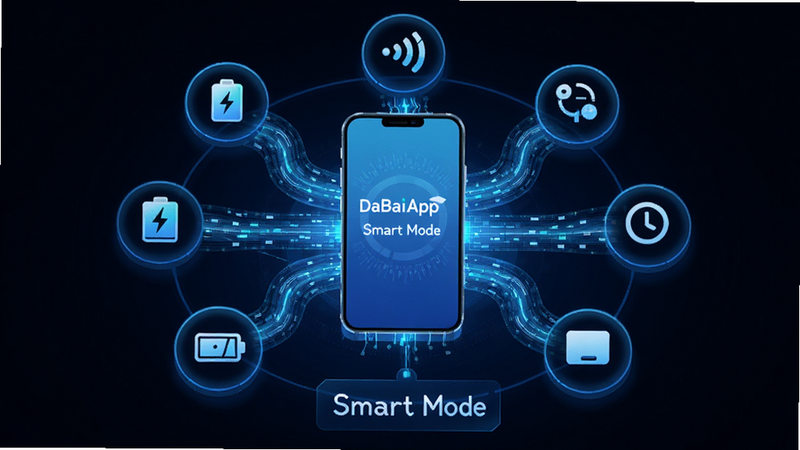 ����ΪDaBaiApp���ܳ����л�ʾ��ͼ����������Ϊһ��������ֻ�ģ�ͣ���Χ�����ŵ�ء��źš�ʱ�ӵ�ͼ�꣬�Ű�ʷ���״�ֲ������Ϊ�Ƽ�����ɫ����ϸ�ڴ�չ�����������Ĺ�Ч�����ʾ��£��ɾ��޶���Ԫ�أ����ֱ�עΪ