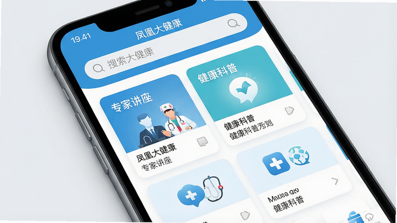 һ�Ÿ�����ƶ���Ӧ�ý���չʾͼ������Ϊ����˴󽡿���APP��ҳ���������������������������в�չʾ��ר�ҽ����������������ա��ȿ�Ƭʽ���ݣ���ɫ�������µ�ҽ�������ɫ������Լ�ִ���ϸ�ڴ���ʾ����ͼ�꣬���ʾ�ϸ���ɾ��޶���Ԫ�أ����������ɼ�����˴󽡿���