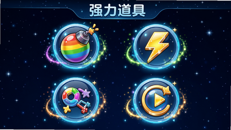 ��������ĵ���չʾ���棬�������ĸ�Բ�ε���ͼ�꣬�ֱ��ǲʺ�ը��������������ϴ�ƺͼ�ʱ�����ֳ�2x2�������У�ÿ��ͼ�궼�ж�̬��Ч������������ɫ�ǿգ����Ƽ����뿨ͨ��ϣ�ϸ�ڴ���������Ч�����ʸ��壬���֡�ǿ�����ߡ�λ���Ϸ�