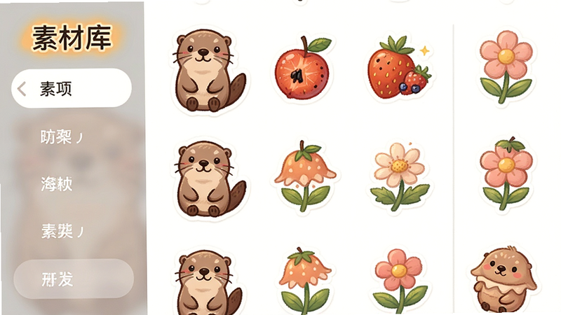 չʾ��̡�ʼ�APP���زĿ���棬���Ϊ�����ǩ�����Ҳ�Ϊ����״���еĿɰ���ֽԤ��ͼ��������̡��ˮ���������ͼ�������ֹ����������ܰ�ɰ���ϸ�ڷḻ�������������ɾ����������֡��زĿ⡱������ʾ