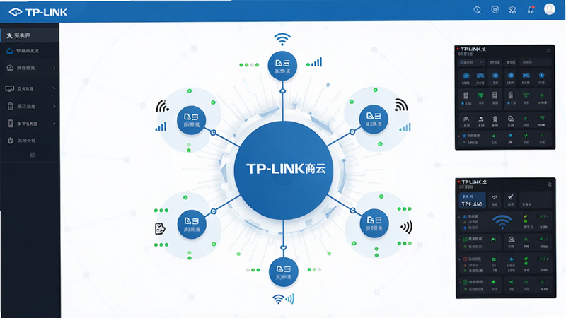 ����ΪTP-LINK���ư�׿��APP����ȫ��չʾ�����ֲ������ķ���ʽ�ṹ������������ʾ����������˽ڵ㣬�Ű��������򣬷��Ϊ�ִ��Ƽ�����磬ϸ�ڰ����������ź�ǿ��ͼ����豸״ָ̬ʾ�ƣ����ʸ����������ɾ��������޶���Ԫ�أ�����