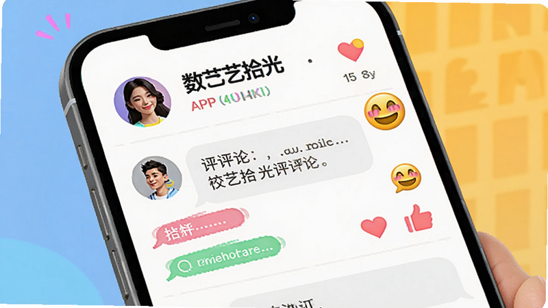 ������������ʾ��ͼ������Ϊ�ֻ���Ļ��ʾ������ʰ��APP����ҳ�棬���ְ����û�ͷ���������������ͼ�꣬�Ű����������������ữ��ϸ�ڴ��в�ɫ��ǩ�������ţ�����������������Ԫ��