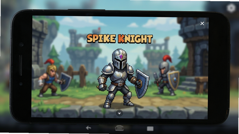չʾ Spike Knight �ڰ�׿�ֻ��ϵ����н��棬��Ļ��ʾ��Ϸ���˵���������ģ������Ϸ�������ֻ��߿�Ϊ��ɫ����Ļ�������У����Ϊ��ʵ�豸ģ�⣬ϸ�ڱ��棬�����������ɾ����޶���Ԫ��