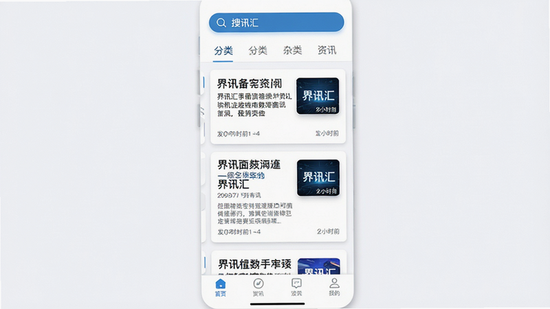 ����Ϊ��Ѷ��APP���������ͼ�����ֲ��ÿ�Ƭʽ��ʽ�Ű棬������ʾ������������ǩ���м�չʾ������Ѷ��Ƭ��ÿ�ſ�Ƭ�������⡢ժҪ����ͼ������ʱ�䣬�ײ��е����������Ϊ�ִ���Լ��ƽ����ƣ�ɫ���԰�ɫΪ�ף�����Ƽ�����Ϊǿ��ɫ��ϸ�ڴ�����΢����ӰЧ������ǿ��θУ����ʸ��壬�ɾ����޶���Ԫ�أ����������ɼ���