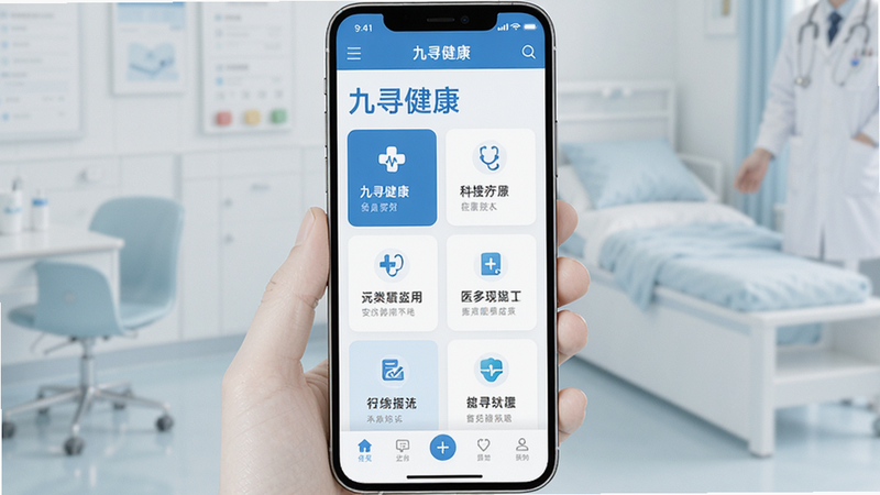 ����Ϊ��Ѱ����APP��������չʾͼ�����������������������������в����Ĺ���ģ�鿨Ƭ���ײ����������Ű�����Գƣ�����ִ���Լ��ϸ�ڴ�����ҽ�����뽡���İ�ɫ���䣬���ʸ��壬�ɾ����޶���Ԫ�أ�������ʾΪ