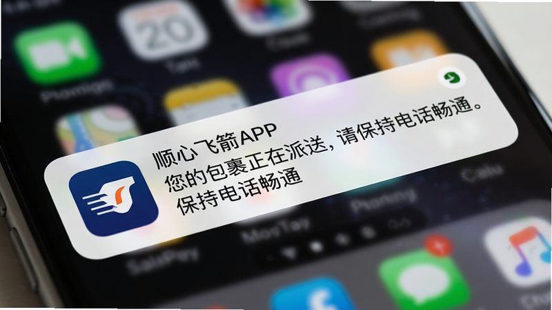 ����Ϊ�ֻ�֪ͨ����д����ʾһ������˳�ķɼ�APP����Ϣ֪ͨ������Ϊ�����İ����������ͣ��뱣�ֵ绰��ͨ��������Ϊģ�����ֻ����棬���㼯����֪ͨ�����ϣ�����Ϊ��ɫԲ�Ǿ��Σ�ͼ��Ϊ˳�ķɼ�Logo�����дʵ����Ӱ��Ȼ�����壬ϸ��