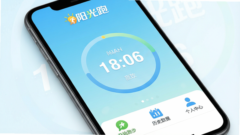 һ�Ÿ����ֻ���Ļչʾͼ������Ϊ'������'��׿APP��ҳ���棬����������������ʾ'������'Logo���м�Ϊ����Բ�μƲ�����������Ŀ���ײ���'��ʼ�ܲ�'��'��ʷ����'��'��������'����ͼ�꣬����Ϊ����ǳ��ɫ���䣬����Լ�ִ���ϸ�ھ��£�����4K���ɾ����޶���Ԫ�أ�����'������'�����ɼ�