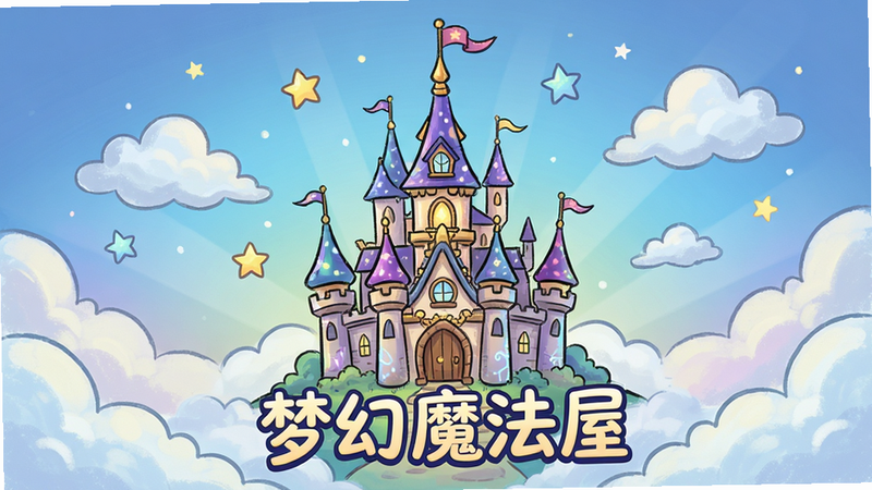 ����Ϊ�λ�ħ���ݵ���Ϸ�����棬���ֲ������ĶԳƹ�ͼ������չʾһ�����µ�ħ���Ǳ�����Χ������Ư�����ƶ�����ǣ��Ű����������Ϊ��ͨ�ֻ�磬ϸ�ڷḻ�����ʸ��壬�ɾ����޶���Ԫ�أ����֡��λ�ħ���ݡ�������ʾ