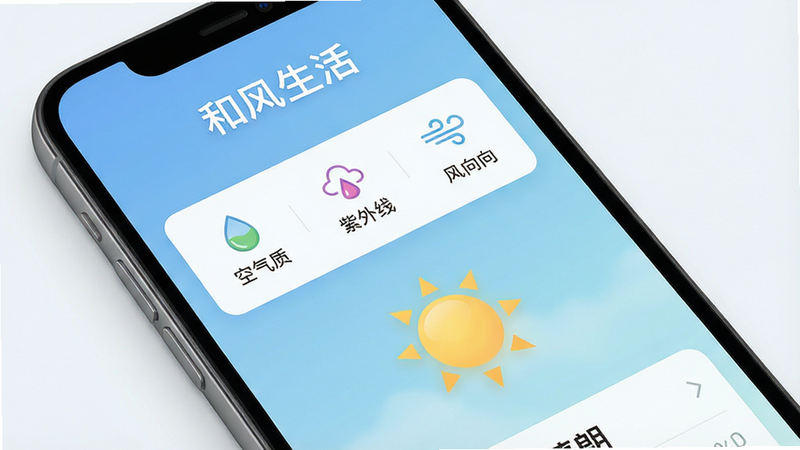 һ��չʾ���ͷ����APP������ĸ������ͼ������Ϊ�ֻ���Ļ��������ʾ��ǰ����״��Ϊ���ʣ���������͵���ɫ���䣬�����������ġ��ͷ����Logo���·������ſ��������������ߡ�������ٵ�ͼ�꣬�����������򣬷���ִ���Լ��ϸ�ڷḻ�����ʼ��ߣ��ɾ��޶���Ԫ�أ����֡��ͷ���������ɼ�