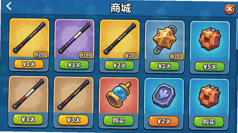 ����Ϊ��Ϸ���̳ǽ��棬����չʾ�������Ƥ������߿�Ƭ���Ű����룬���Ϊ��ͨ��ҵ�磬ϸ����ʾ�۸��ǩ�빺��ť�����ʸ��壬�ɾ����޶���Ԫ�أ�������ʾ���̳ǡ�