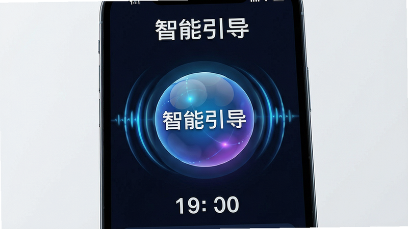 主体为手机屏幕特写,展示训练引导界面,布局中心为动态呼吸球,排版对称,风格科技感,细节包含实时反馈波纹和倒计时,画质清晰,干净,无多余元素,文字