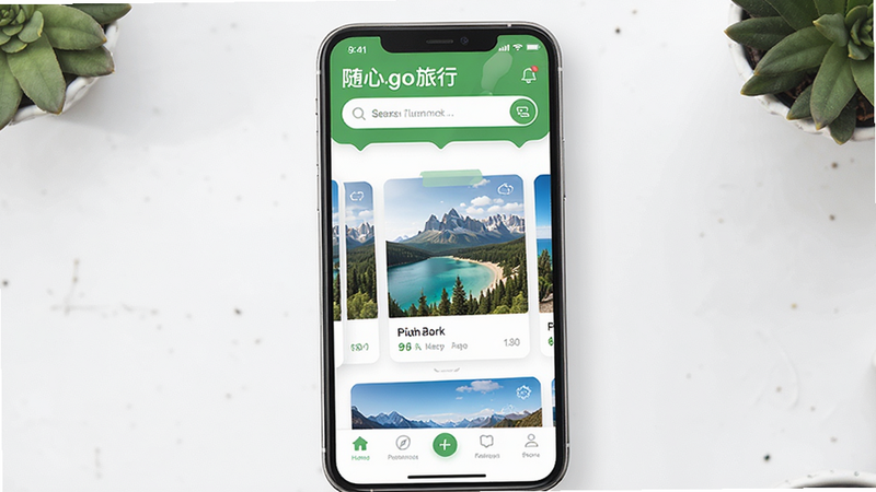 һ��չʾ������go���С�App������ĸ���UI���ͼ������������Ȼ����ɫ���ɫΪ��ɫ�������沼�����࣬���������������в�չʾ����������Ŀ�ĵؿ�Ƭ���ײ��������ĵ���ͼ�꣬�������Լ�ִ����޶���Ԫ�أ������������ɾ�