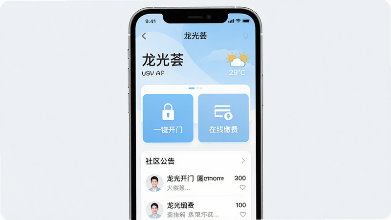 һ�Ÿ����ƶ�Ӧ�ý���չʾͼ������Ϊ������APP��ҳ���棬���ֲ��ÿ�Ƭʽ��ƣ�������ʾʱ���������в�ͻ����һ�����š��͡����߽ɷѡ�������ť���ײ�Ϊ���������б�������Լ�ִ���ɫ���԰�ɫ�͵���ɫΪ����ϸ������������4k���ɾ��޶���Ԫ�أ����������ɼ�����������