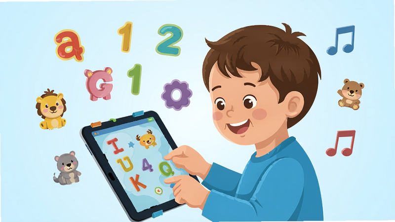 һ�Ÿ����ƽ�����廭��������һ�����ֵ�3���ͯ����ƽ�����ǰ��ˣ����ΧƯ����ɫ�����޵Ľ���ͼ������ĸ�����֡����������������Ϊ��͵�ǳ��ɫ���䣬����ɾ��������޶�������Ԫ�أ�4k���廭��