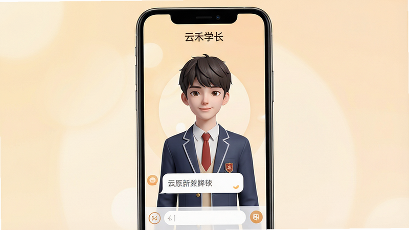 һ�Ÿ�����ֻ�Ӧ�ý���չʾͼ������Ϊ���ƺ�ѧ����APP������Ļ����������͵�ůɫ����������ʾһ������У�����������������ɫ���棬�·��������ĶԻ����ݺ�����򣬶����С��ƺ�ѧ�������ֱ��⣬����������������UI����ִ���࣬�޶���Ԫ�أ��߻���