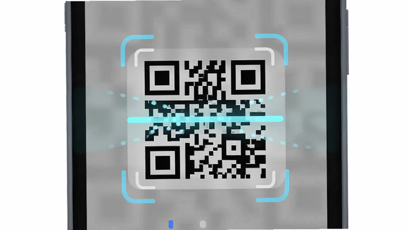 主体为微二维码扫查手机应用界面,布局居中,显示一个清晰的二维码扫描框,风格扁平化,细节包含扫描线动画效果,画质高清,干净,无多余元素
