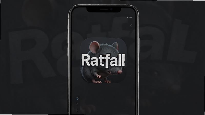 ����Ϊһ����ΪRatfall���ֻ���Ϸ���棬���ֲ���������ʾ���Ű��࣬���Ϊ����������΢����Ӱ��ϣ�ϸ�ڷḻ�����ʸ��壬�ɾ��޶���Ԫ�أ�����Ϊ���ɫ����������ʾ��ϷLogo����