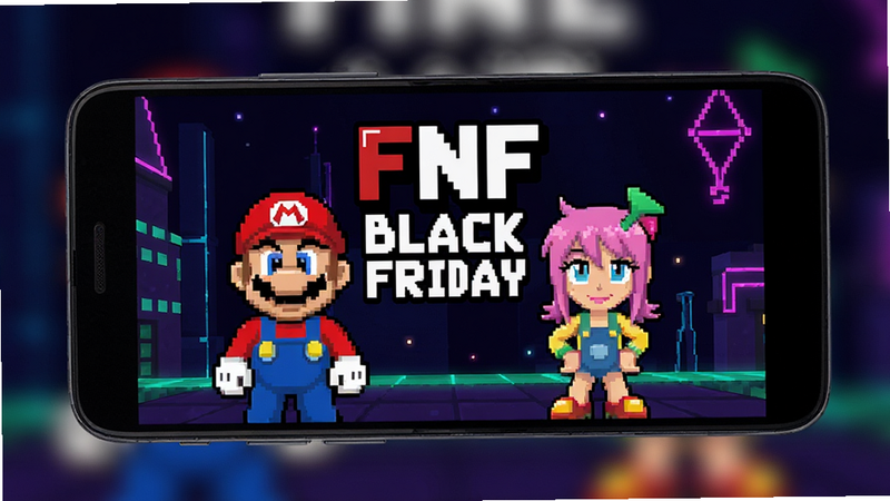 ����Ϊһ����׿�����ֻ�����Ļ������ʾ��FNF��ɫ��������Ϸ�������棬��������ɫ�޺��񣬽�ɫΪ����ºͲ��ȵĻ�����󣬲��־��У��Ű��࣬���Ϊ���ط����ƽ����ϣ�ϸ��������������ʾ��FNF Black Friday�������ʸ��壬�ɾ����޶���Ԫ��