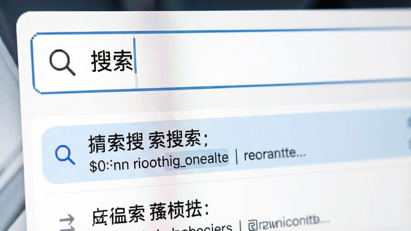 展示搜索功能的界面局部图,主体为搜索框和高亮的搜索结果列表,布局紧凑,排版有序,风格为UI设计展示,细节包含放大镜图标和搜索高亮效果,画质清晰,干净,无多余元素,文字“搜索”
