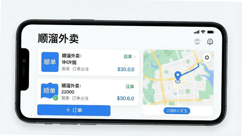 ����һ��չʾ˳������APP���Ľ���ĸ���ͼ������Ϊ�ֻ���Ļ����Ļ����ʾ��˳�����������ֱ��⼰�����б����棬�������������Ϊ������Ϣ���Ҳ�Ϊ��ͼ����Ԥ�������Ϊ�ִ���ƽ��UI��ƣ�ϸ�ڰ�����ɫ��ɫ����ť���ɫ��Ƭ���������ʸ��壬�޶���Ԫ�أ��ɾ���ࡣ