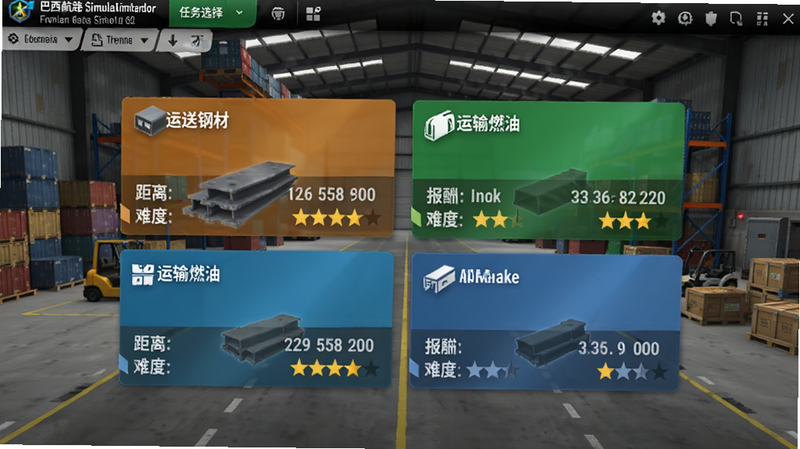 ������·ģ��������ѡ����棬��ʾ�����������Ƭ�����������͸ֲġ���������ȼ�͡��ȣ�ÿ����Ƭ���о��롢���ꡢ�Ѷ��Ǽ�����Ϣ����������Ϸ�ڵĲֿⳡ����UI����ִ���࣬ɫ�������������Ķ���������Ⱦ