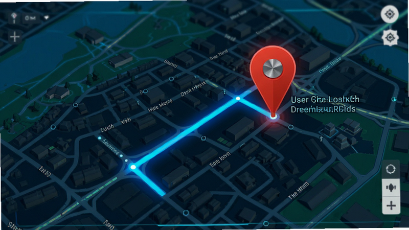 ��ͼ����Ԥ������ʾһ����ɫ���û��ƶ��켣�ߣ��յ㴦��һ����ɫ�Ķ�λ��ͷ�룬�Ա߱�ע�˾���Ľֵ����ƣ������࣬��ͼ��ͼ�������Ƽ���