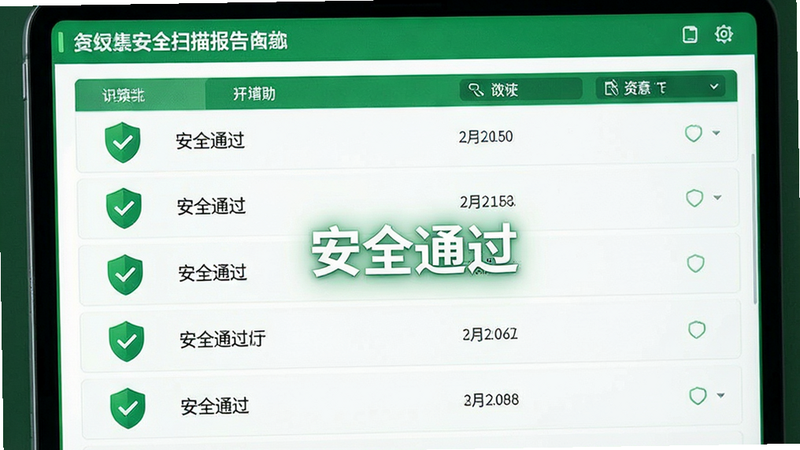 ����Ϊ��ȫɨ�豨����棬����Ϊ�б�ʽ���Ű����룬���Ϊ�Ƽ��У�ɫ��Ϊ��ɫ���ɫ��ϸ�ڴ��ж��ƶԹ�ͼ�꣬�����������ɾ����޶���Ԫ�أ�������ʾ����ȫͨ����