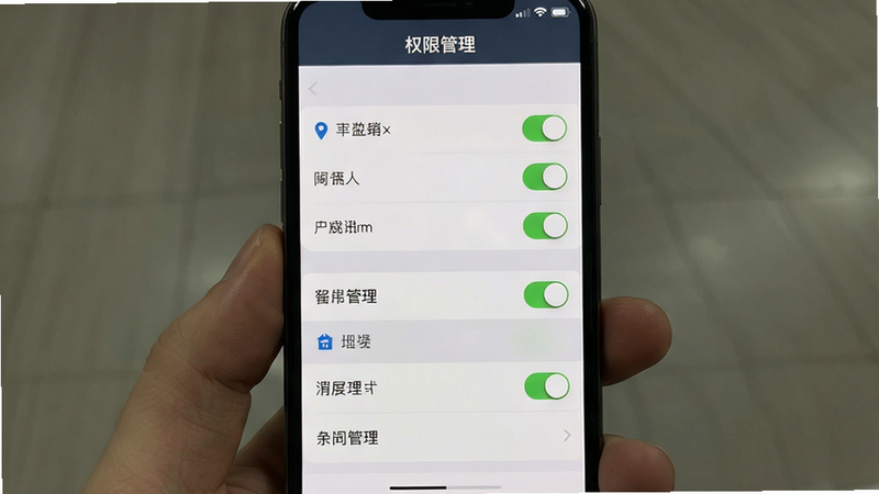 手机设置界面截图,布局为垂直列表,排版清晰,风格系统原生UI,细节包含权限开关图标,画质清晰,干净,无多余元素,文字