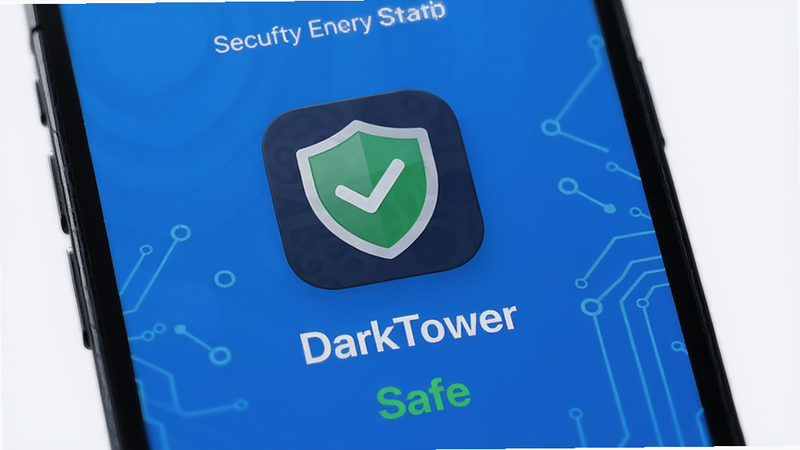 ����Ϊ�ֻ���ȫɨ����棬��ʾDarkTowerӦ��Ϊ��ȫ״̬�����ּ�࣬ͼ��Ϊ���ƼӶԹ����Ű���У����Ϊ�Ƽ�����ϸ�����������ʸ��壬�ɾ����޶���Ԫ�أ����ְ���'Safe'
