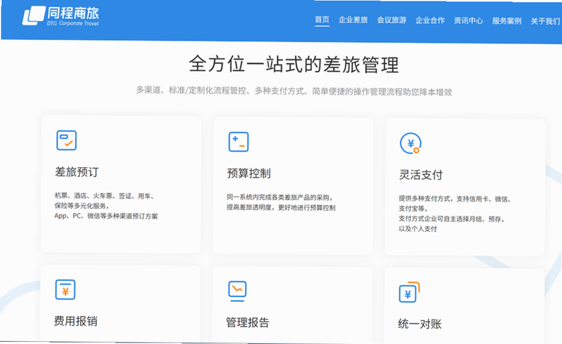 阿里商旅 安卓版 功能对比图