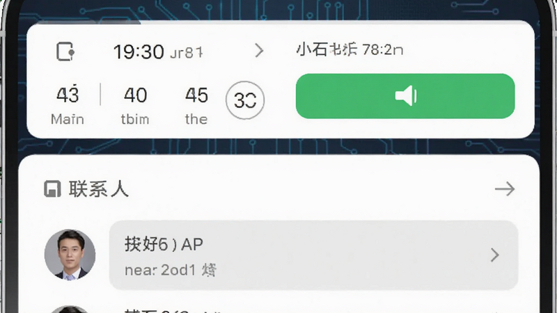 主体展示小石开门APP远程授权操作界面,布局分为上方时间选择器和下方联系人列表,排版紧凑有序,风格科技感,细节包含绿色确认按钮与灰色未授权项,画质清晰,干净