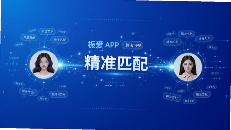 ���ٰ���APPƥ���㷨���ӻ�����ͼ������Ϊ���������û�ͷ��Ĺ��������ֶԳƣ��Ű���пƼ��У����Ϊ��ɫ���䱳����ϸ��չʾ���������ǩ�ƣ����֡���׼ƥ�䡯�Ӵ���ʾ�����ʸ��壬�ɾ����޶���Ԫ��