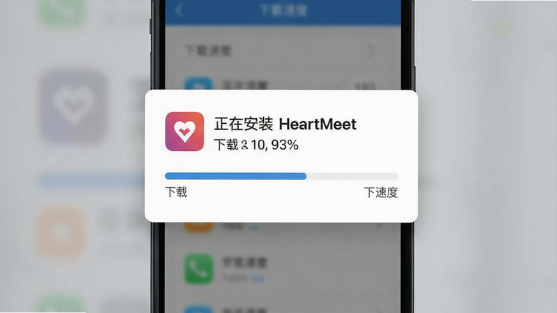 ����Ϊ�ֻ����ذ�װ�����������棬����Ϊ���е�������ʾ�����ڰ�װ HeartMeet�����ּ����Ȱٷֱȣ����Ϊ�ִ���࣬ϸ�ڰ��������ٶȱ�ʶ�������������ɾ����޶���Ԫ��