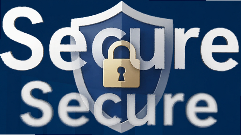 SuperChinese 安全认证徽章展示,盾牌图标与锁图标组合,背景为深蓝色,文字“Secure”清晰可见,简洁商务风格,高清渲染,无杂乱元素