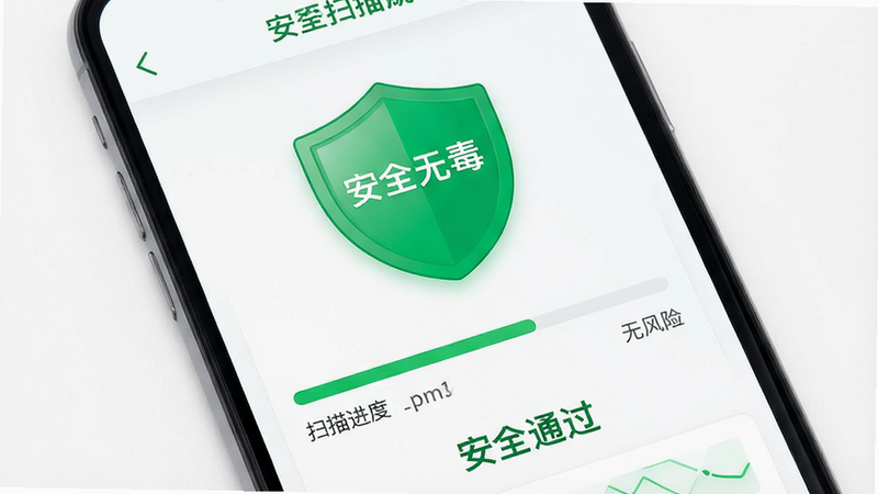 主体为手机安全扫描结果界面,布局显示