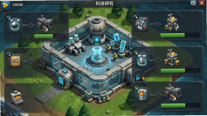 ��������Ƽ��о�����չʾ������Ϊʵ���ҽ���������չʾ�����Ƽ�·�����Ű������ֲ㣬���Ϊ��ϷUI���棬ϸ����ʾ�Ƽ�ͼ������������������ʸ߱��棬�ɾ����޶���Ԫ��