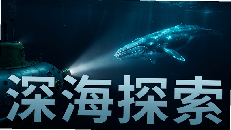 ����Ϊ�������д������չʾǱˮͧ̽�յ�����ǰ���ڰ�ˮ��Զ���о޴�ķ��⾨���ι����Ű濪�������Ϊ��Ӱ��дʵ��ϸ��չ��ˮ�����������ʼ��壬�ɾ��޶���Ԫ�أ����ֱ�ע���̽����