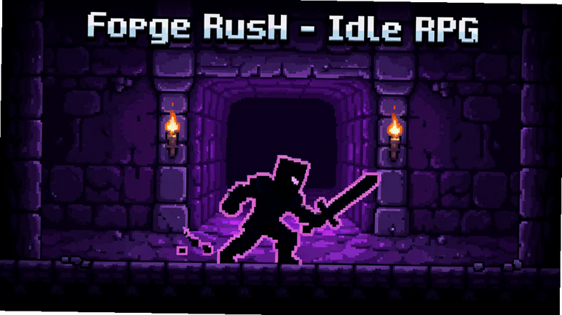 ����Ϊ��Ϸ��Forge Rush - Idle RPG����������չʾͼ�����ֲ������ĶԳƽṹ�����������ǽ�ɫ���ڵ����лӽ�ս���Ķ�̬��Ӱ������Ϊ�������ɫ������ڣ��Ű����࣬���Ϊ�������������磬ϸ�ڷḻ�������������ɾ����޶���Ԫ�أ�����