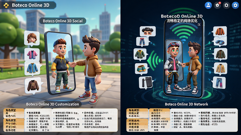 ����ΪBoteco Online 3D��Ϸ�ĸ����������ͼ������������3D���й㳡��������ɫģ�������ɼ�����Χ�ֲ����������ݺ͹���ͼ�꣬�Ű��������򣬷��Ϊ�ִ���ͨ3D��Ⱦ��ϸ�ڷḻ����ӰЧ�����棬���ʳ��壬�ɾ��޶���Ԫ�أ����ְ���