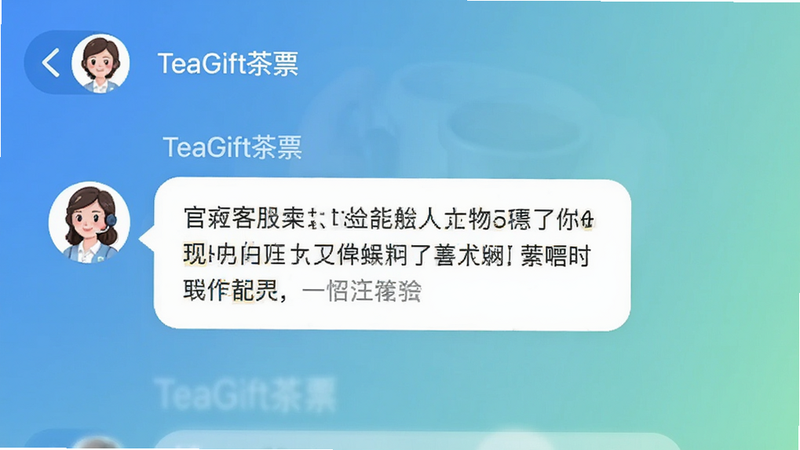����Ϊ�ͷ��Ի����棬��ʾ��TeaGift��Ʊ���ٷ��ظ���Ϣ������Ϊ��ɫ���䣬���ּ��רע���Ű�Ի�������ʽ���������רҵ��ϸ�ڰ����ͷ�ͷ�����������ݣ�������ͣ��ɾ����޶���Ԫ��