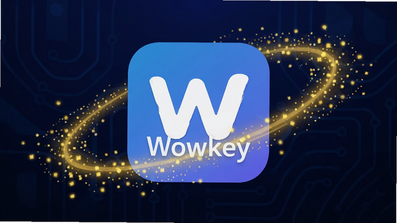 ����ΪWowkey����ͼ�꣬����Ϊ����ɫ�Ƽ����䣬ͼ����У���Χ�����Ž�ɫ��Ч���ӣ����Ϊ�ִ���ƽ����ƣ���������㣬���֡�Wowkey�������ɼ����ɾ��޶���Ԫ��