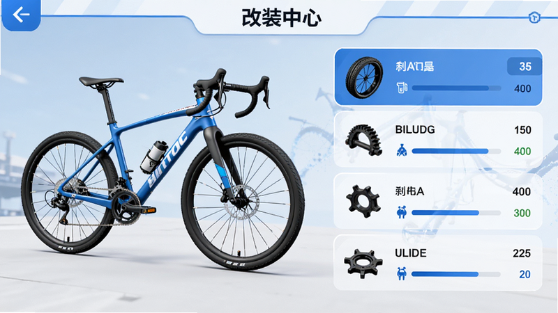 ������һ�����г���װ���棬�����ʾһ���������������г����Ҳ��г���̥��ɲ���Ȳ�����ѡ���������ֵ����������ִ���Լ��ͼ�����������Ϊ��Ϸ��UI��ɫ��������Ϊ����ϸ�ھ��£����ʸ��壬�ɾ����޶���Ԫ�أ�����'��װ����'λ�ڶ���